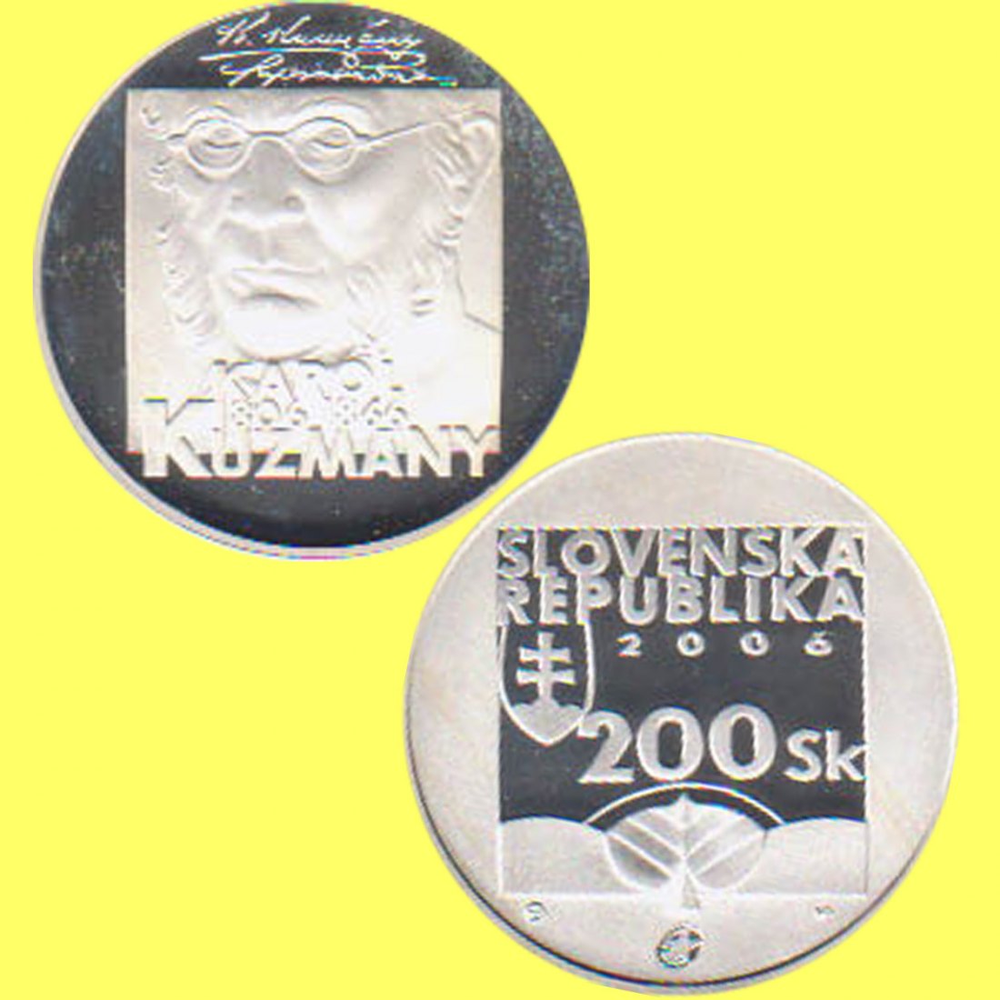  Slowakei 200 Korun Silbermünze *200. Geburtstag von Karol Kuzmany* 2006 *PP* nur 12.450St!   