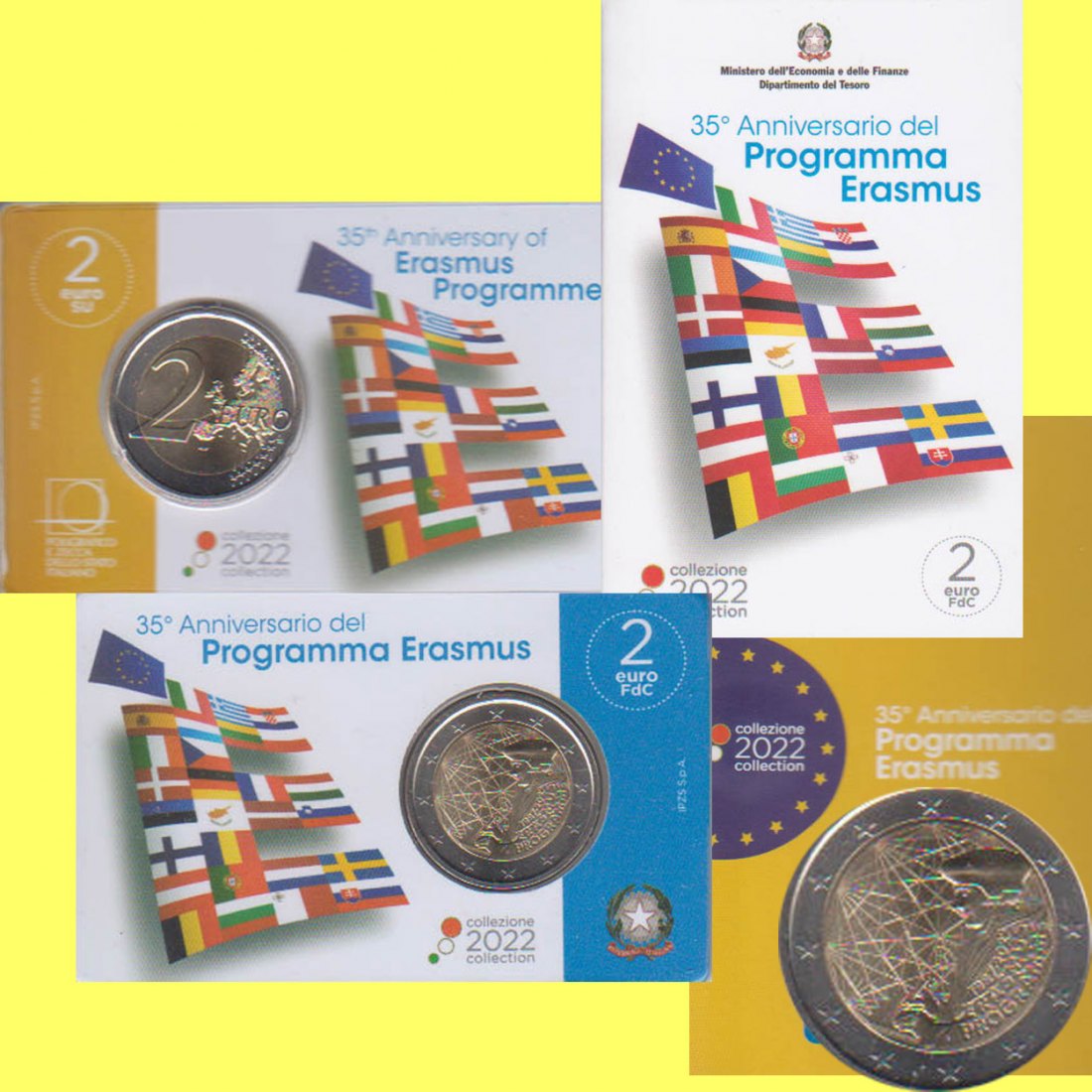  Offiz. 2-Euro-Sondermünze Italien *35 Jahre Erasmus-Programm* 2022 nur 12.000St!   