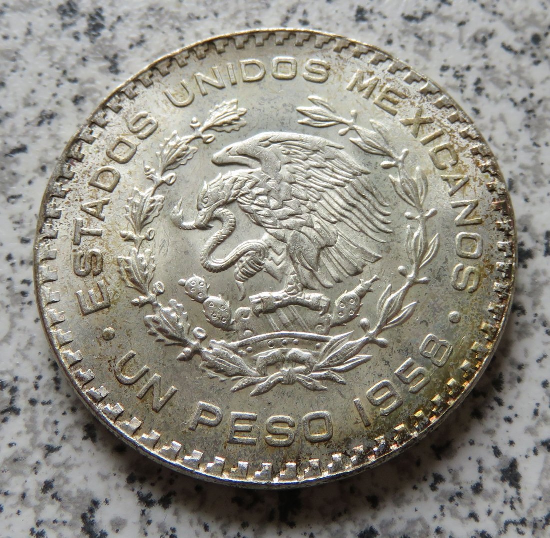  Mexiko 1 Peso 1958, Erhaltung   