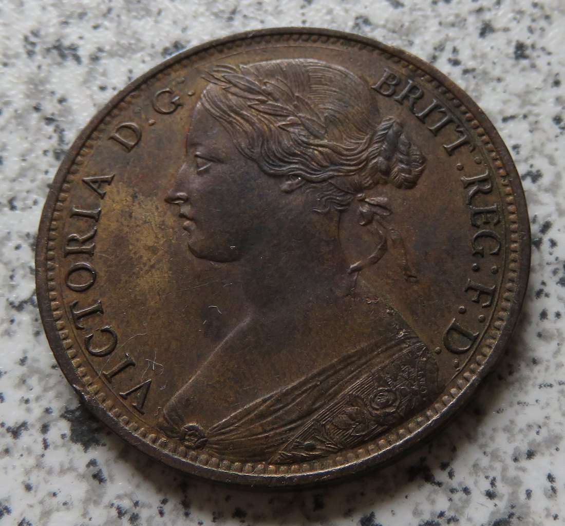  Großbritannien One Penny 1861, besser   