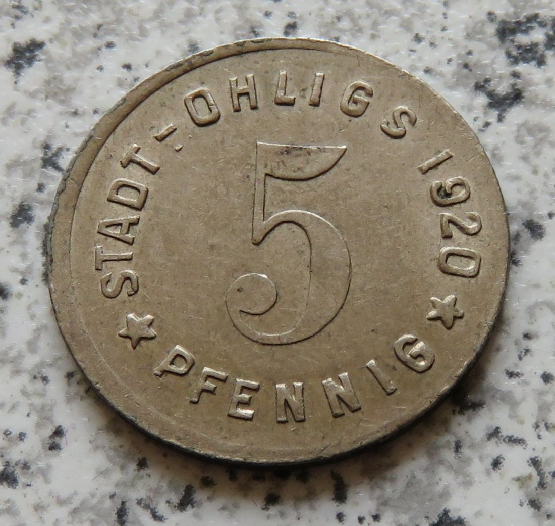  Ohligs 5 Pfennig 1920 (12 und 17 Punkte)   