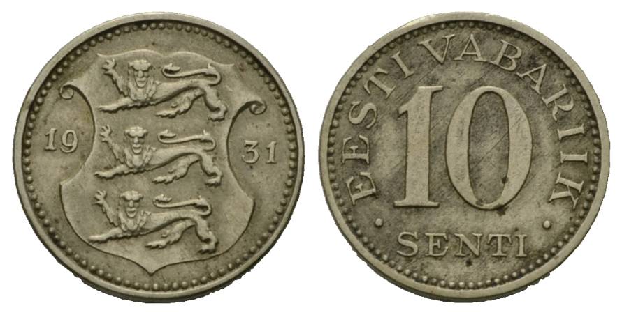  Estonia Republic; 10 Senti 1931   