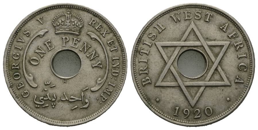  Großbritannien; 1 Penny 1920; British West Africa   