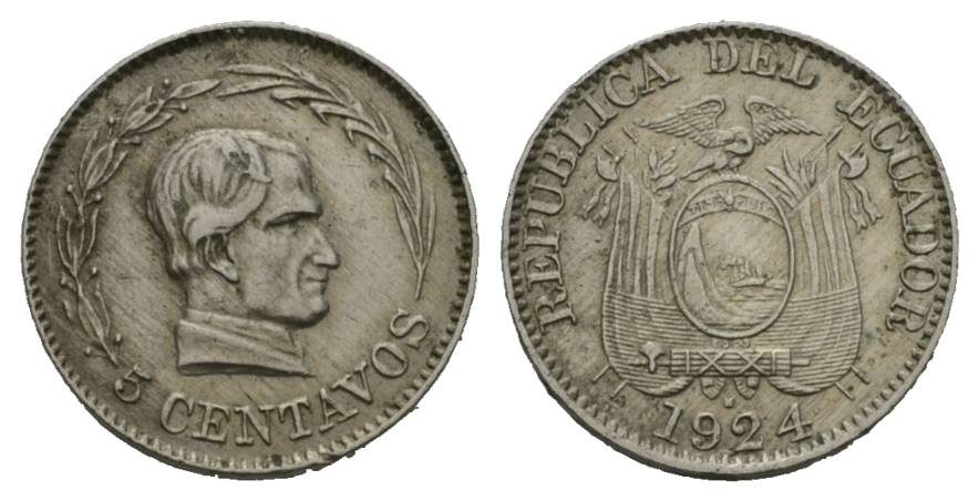  Ecuador; 5 Centavos 1924   