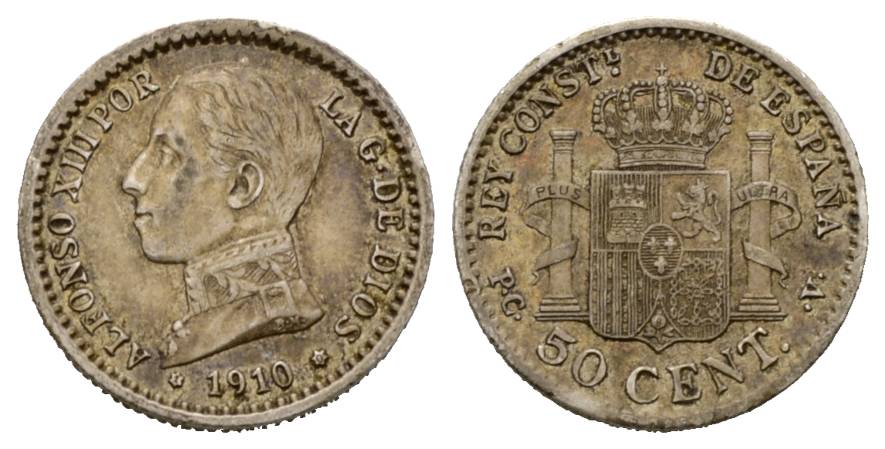  Spanien; 50 Centimos 1910   