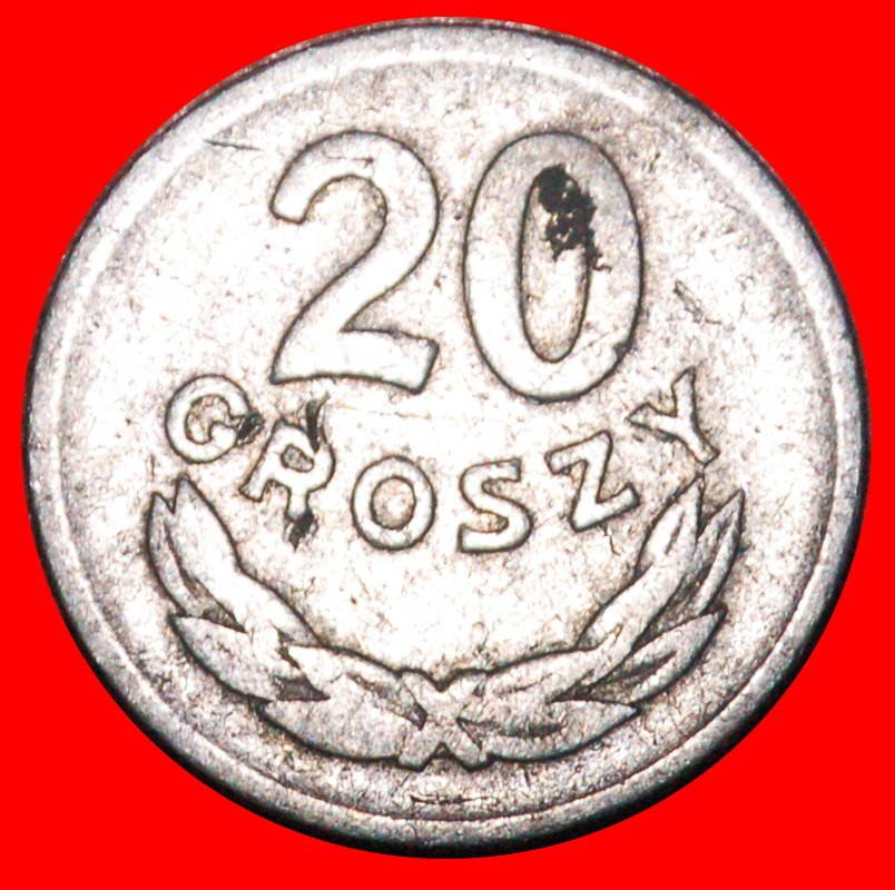  * SOZIALISTISCHE STERNE AUF ADLER (1961-1985): POLEN ★ 20 GROSHEN 1957! STEMPEL I.1! OHNE VORBEHALT!   