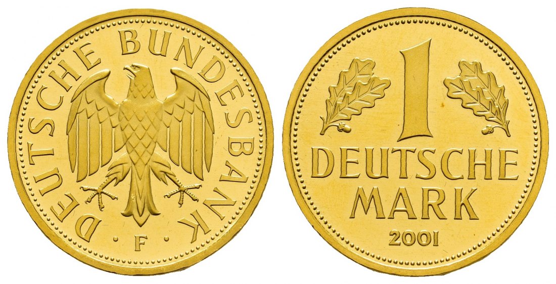 PEUS 8948 BRD 12 g Feingold. 1 Mark GOLD 2001 F Stuttgart Stempelglanz (OHNE Kapsel)