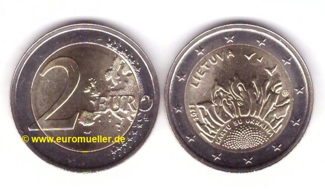 Litauen 2 Euro Gedenkmünze 2023...Ukraina...unc.   