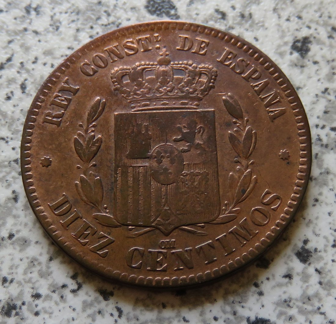  Spanien 10 Centimos 1879   