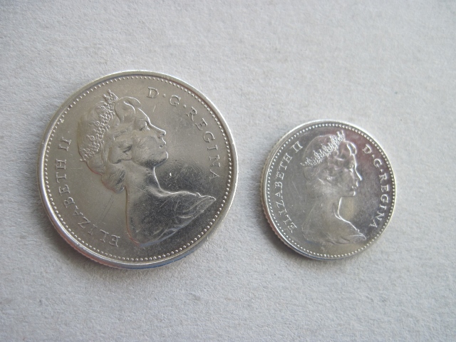  Kanada 25 + 10 Cents in 800er Silber Gedenkmünzen 100 Jahre Canada   