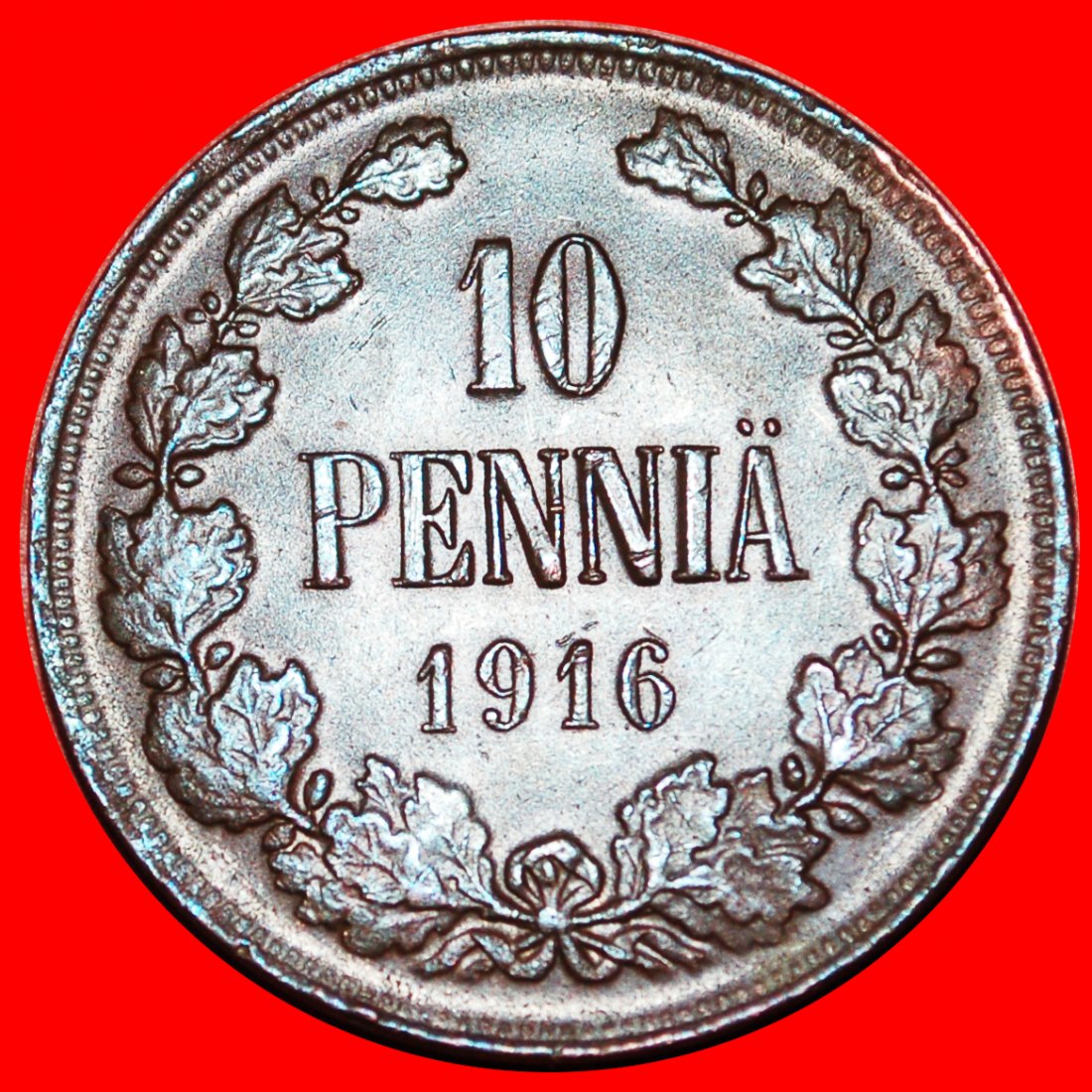  * NICOLAS II (1894-1917):FINLAND (russia, the USSR in future)★10 PENCE 1916 ★LOW START ★ NO RESERVE!   