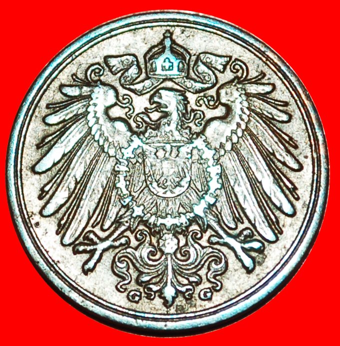  * EAGLE (1890-1916): GERMANY ★ 1 PFENNIG 1916G RARE! WILLIAM II (1888-1918)★LOW START ★ NO RESERVE!   