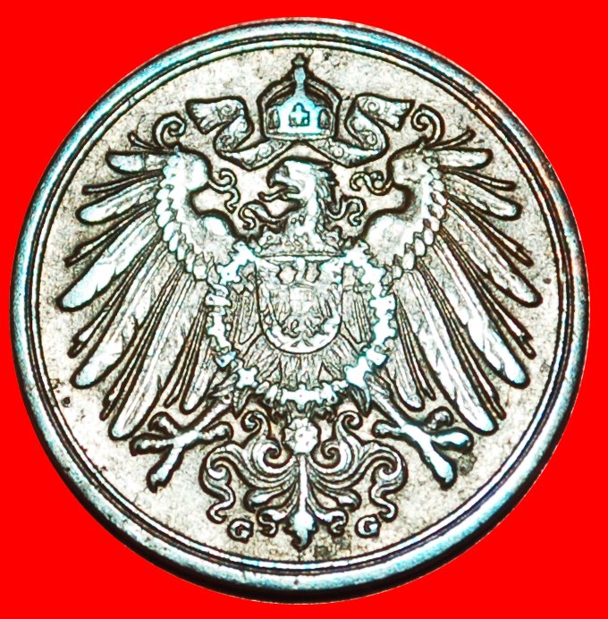  * ADLER (1890-1916): DEUTSCHLAND ★ 1 PFENNIG 1916G SELTEN! WILHELM II. (1888-1918)★OHNE VORBEHALT!   