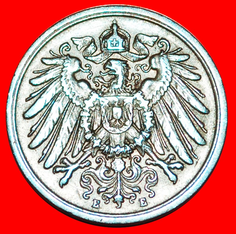  * EAGLE (1904-1916): GERMANY★2 PFENNIGS 1904E UNCOMMON! WILLIAM II 1888-1918★LOW START ★ NO RESERVE!   