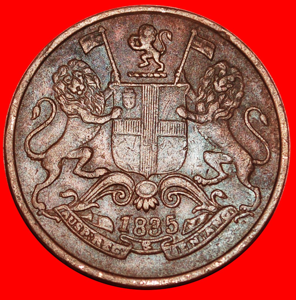 * LIONS BENGAL: INDIA★1/4 ANNA 1835 TO BE PUBLISHED! WILLIAM IV (1830-1837)★LOW START ★ NO RESERVE!