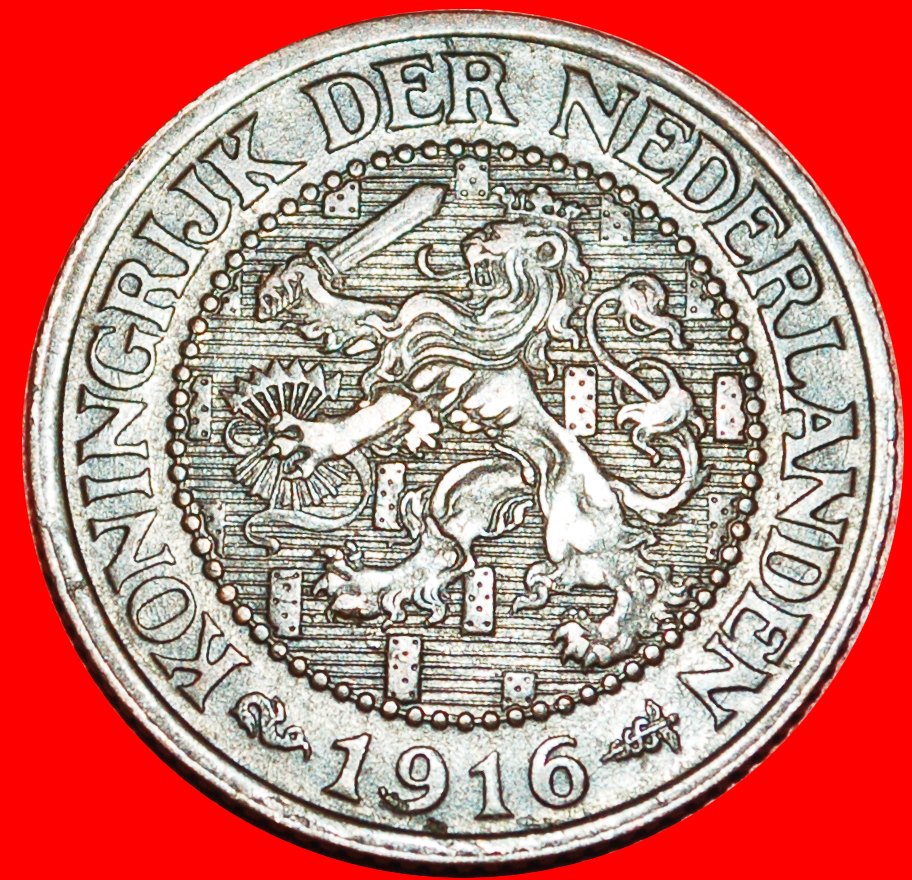  * 2 sold LION (1912-1941):NETHERLANDS★2 1/2 CENTS 1916! WILHELMINA 1890-1948★LOW START ★ NO RESERVE!   