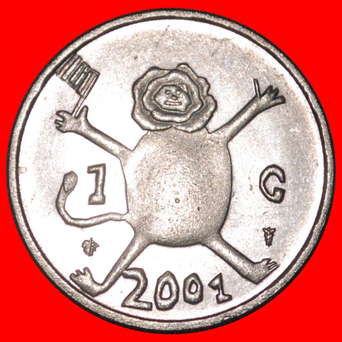 * LION WITH FLAG (1679-2001): NETHERLANDS ★ 1 GULDEN 2001! BEATRIX 1980-2013★LOW START ★ NO RESERVE!
