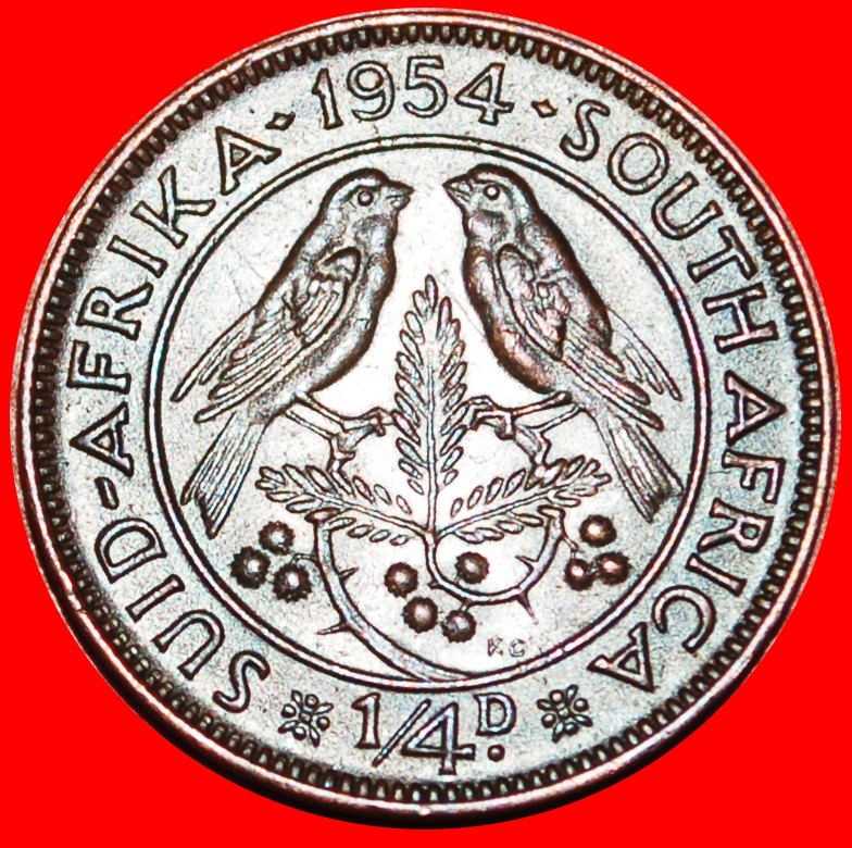 ~ BIRDS (1953-1960): SOUTH AFRICA ★ 1/4 PENNY 1954! ELIZABETH II (1953-2022)★LOW START ★ NO RESERVE!