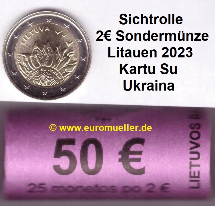 Litauen Rolle...2 Euro Gedenkmünze 2023...Ukraina   