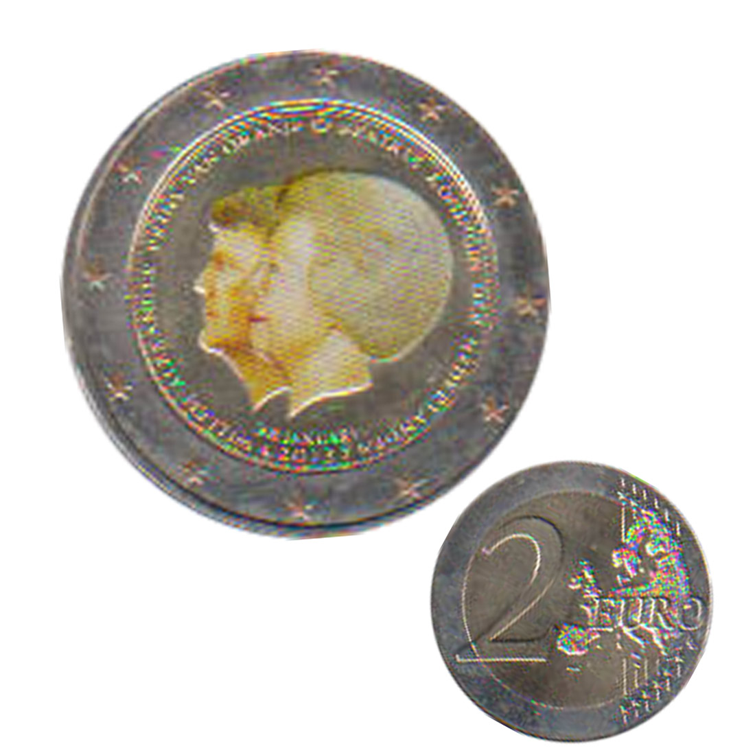  Niederlande 2-Euro-Sondermünze mit Farb-Disign *Thronwechsel* 2013   