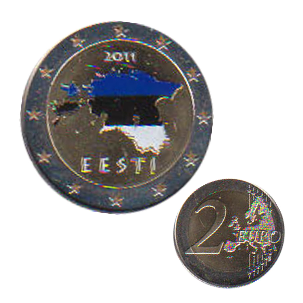  Estland 2 Euro mit Farb-Design *Landkarte von Estland* 2011   