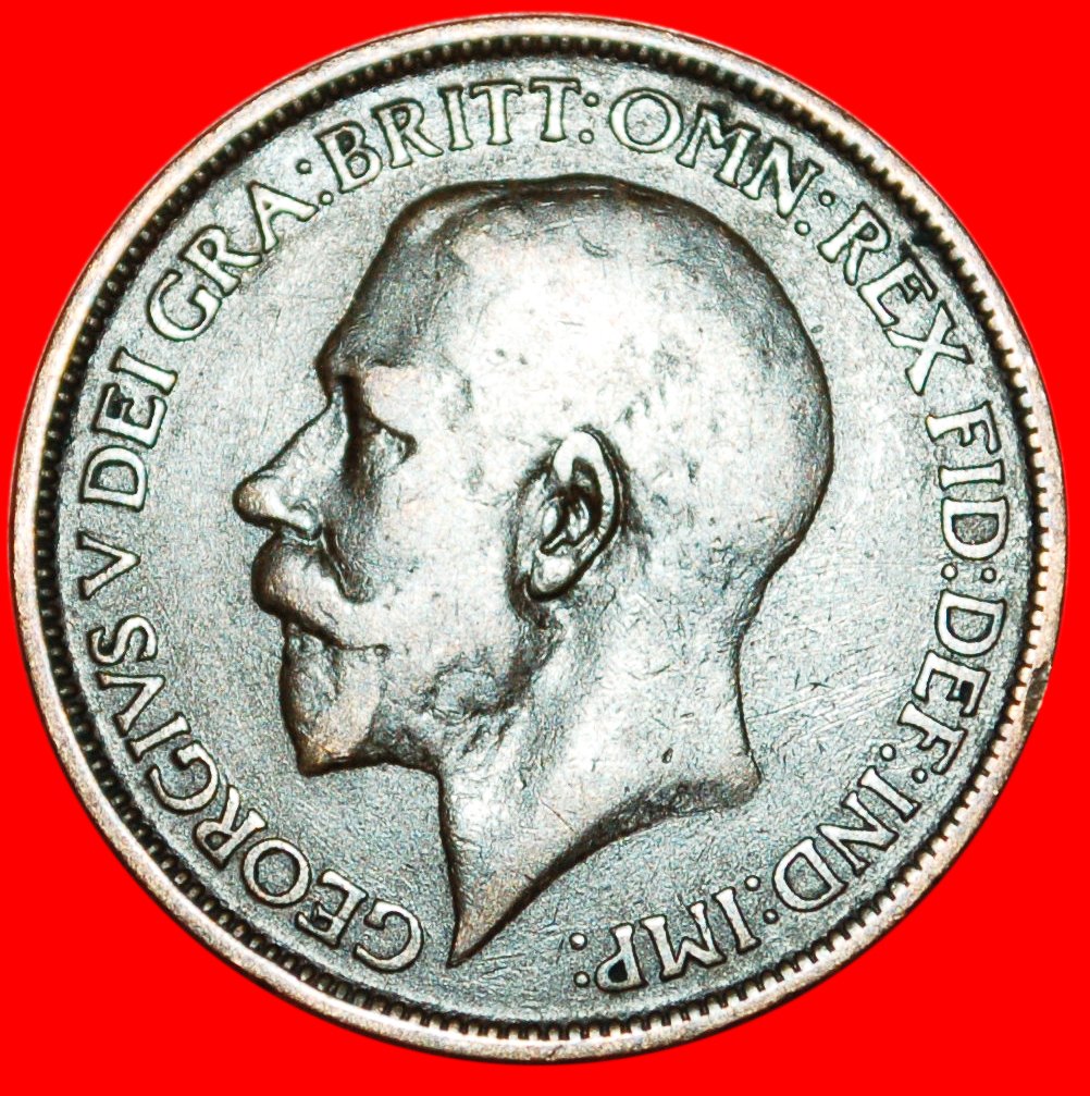  * HERRIN DER SEEN: GROSSBRITANNIEN ★ HALB PENNY 1917! GEORG V. (1911-1936) ★OHNE VORBEHALT!   