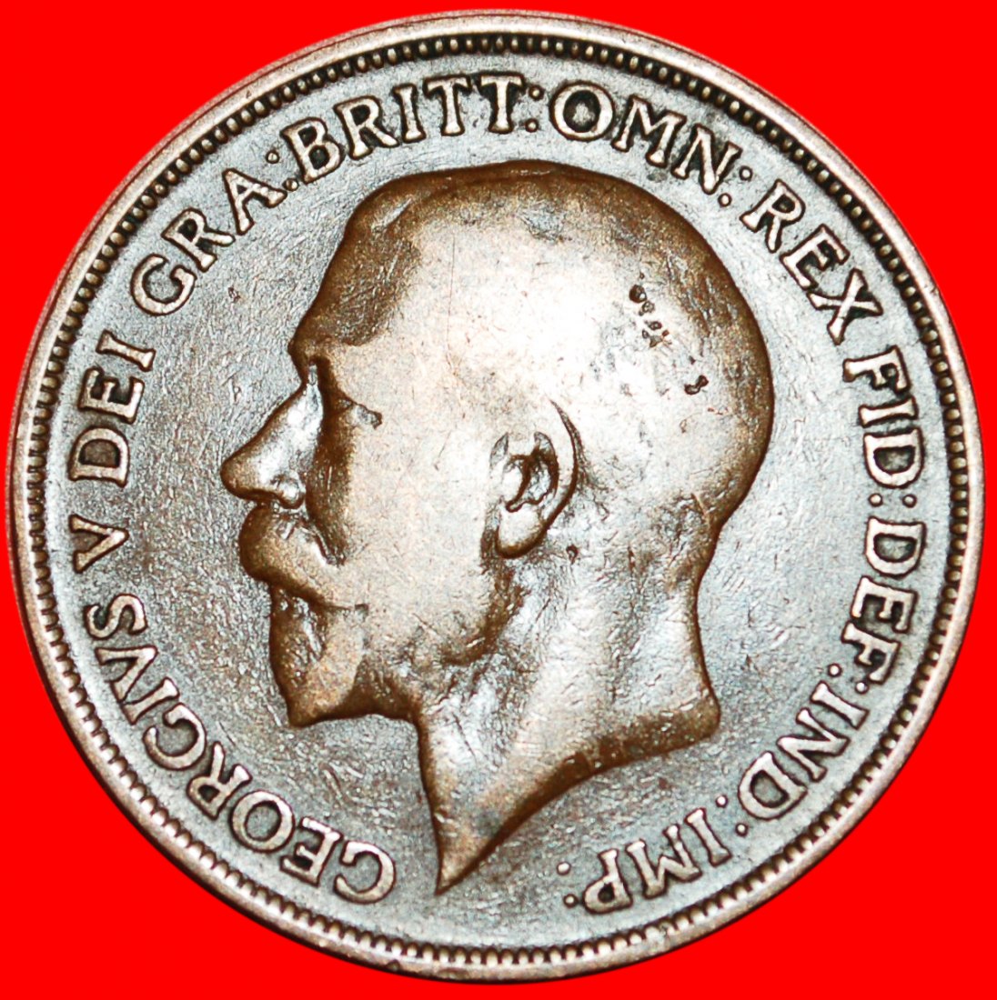  * HERRIN DER SEEN: GROSSBRITANNIEN ★ PENNY 1914! GEORG V. (1911-1936) ★OHNE VORBEHALT!   