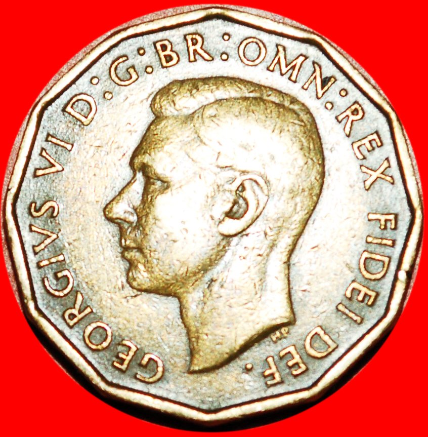  * SPANNUNGS PFLANZE: GROSSBRITANNIEN ★ 3 PENCE 1952! GEORG VI. (1937-1952) ★OHNE VORBEHALT!   