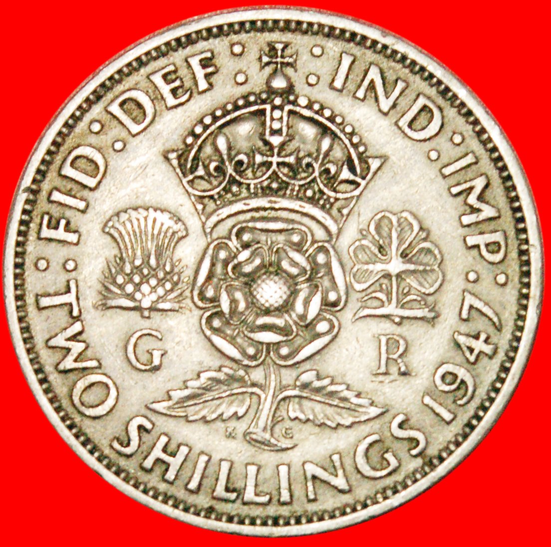  * TUDOR ROSE: GROSSBRITANNIEN ★ 2 SHILLING 1947! GEORG VI. (1937-1952)★OHNE VORBEHALT!   