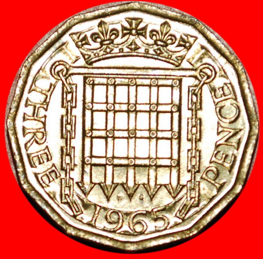 * GREAT BRITAIN: UNITED KINGDOM★3 PENCE 1965 UNC! ELIZABETH II (1953-2022)★LOW START ★ NO RESERVE!
