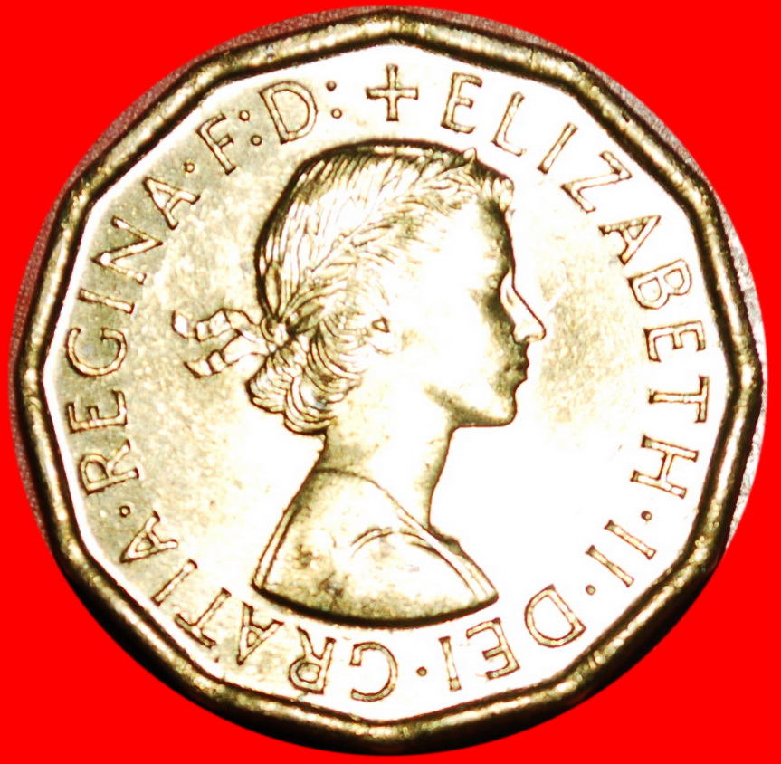  * STEMPELGLANZ (1954-1970):GROSSBRITANNIEN★3 PENCE 1965 STG!ELISABETH II. (1953-2022)★OHNE VORBEHALT   