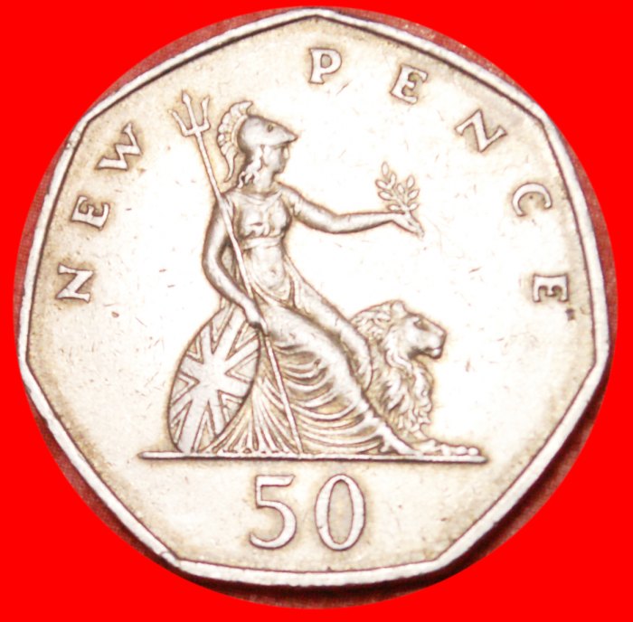  * LÖWE (1969-1981)★ GROSSBRITANNIEN ★ 50 NEUE PENCE 1969! ELISABETH II. (1953-2022)★OHNE VORBEHALT!   