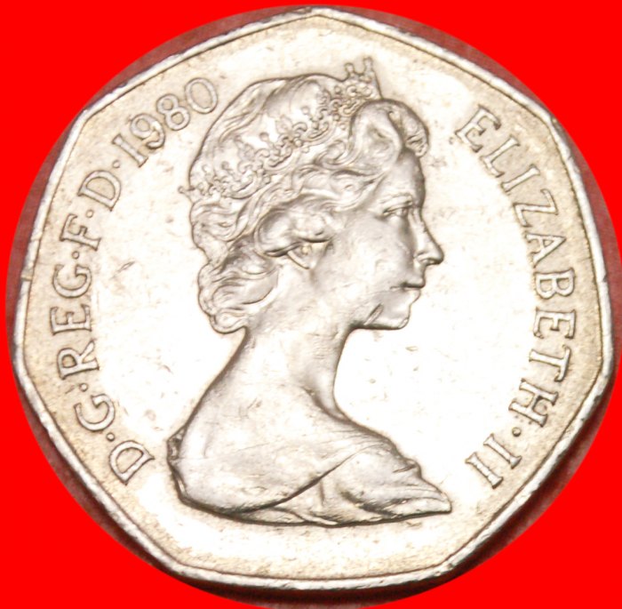  * LÖWE (1969-1981)★ GROSSBRITANNIEN ★ 50 NEUE PENCE 1980! ELISABETH II. (1953-2022)★OHNE VORBEHALT!   