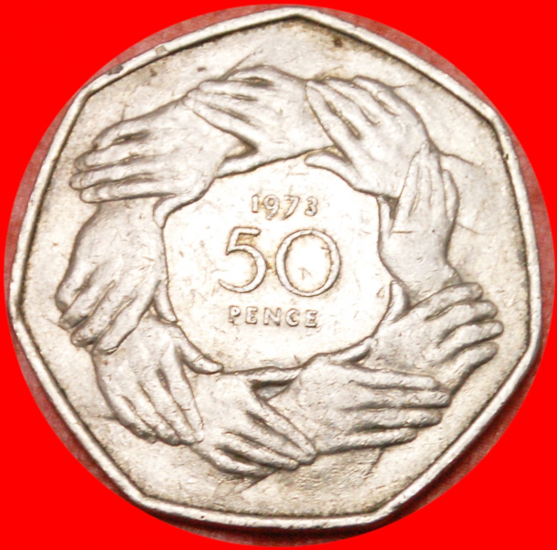  * 9 HÄNDE★ GROSSBRITANNIEN ★ 50 NEUE PENCE 1973! ELISABETH II. (1953-2022)★OHNE VORBEHALT!   