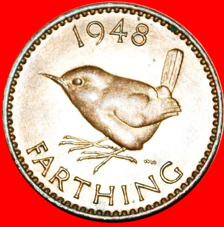 * GREAT BRITAIN: UNITED KINGDOM★FARTHING 1948 WREN! GEORGE VI (1937-1952)★LOW START ★ NO RESERVE!