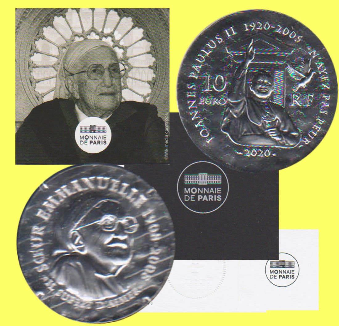  Frankreich 10-Euro-Silbermünze *Schwester Emmanuelle* 2020 *PP* nur 2.000 Stück!   