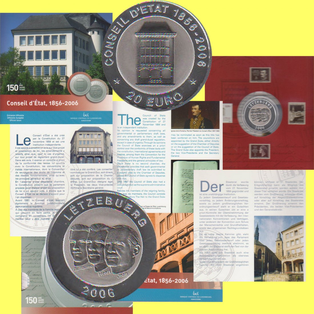  Offiz. 20-Euro-Silber-Titan-Münze Luxemburg *150 Jahre Staatsrat* 2006 *PP* nur 4.000Stück!   