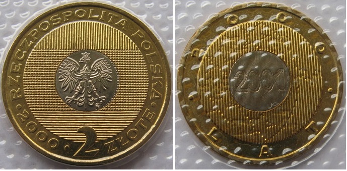  2000, Polen, 2 Złoty - Das Jahr 2000 - Jahrtausendwende (Blister)   