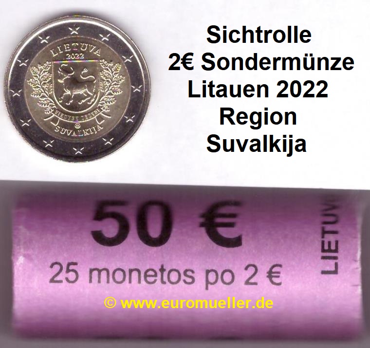 Litauen Rolle...2 Euro Gedenkmünze 2022...Suvalkija   