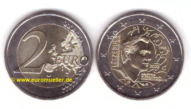 Luxemburg 2 Euro Gedenkmünze 2023...Henri im IOC   