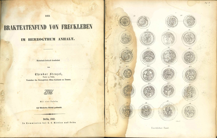  Stenzel, Theodor. Der Brakteatenfund von Freckleben im Herzogtum Anhalt. Berlin 1862.   