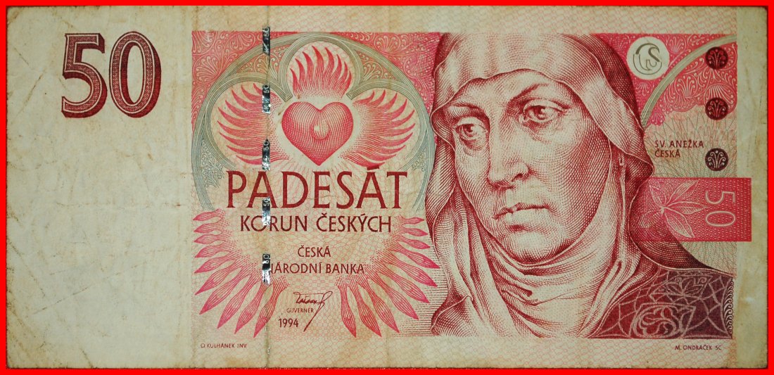  * AGNES OF PRAGUE (1211-1282): CZECH REPUBLIC ★ 50 CROWNS 1994 CRISP! ★LOW START ★ NO RESERVE!   