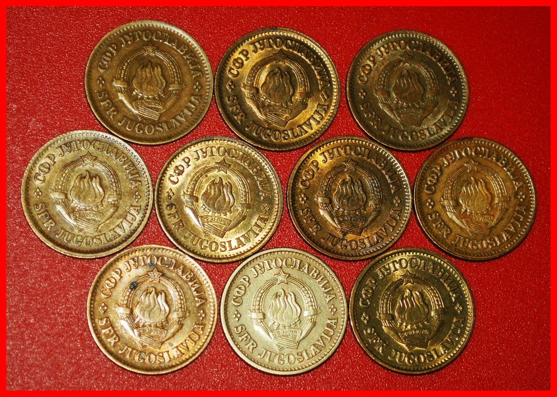  * STAR:YUGOSLAVIA★COMPLETE SET 20 PARA RUN YEARS 1965-1981 10 COINS TOGETHER★LOW START ★ NO RESERVE!   