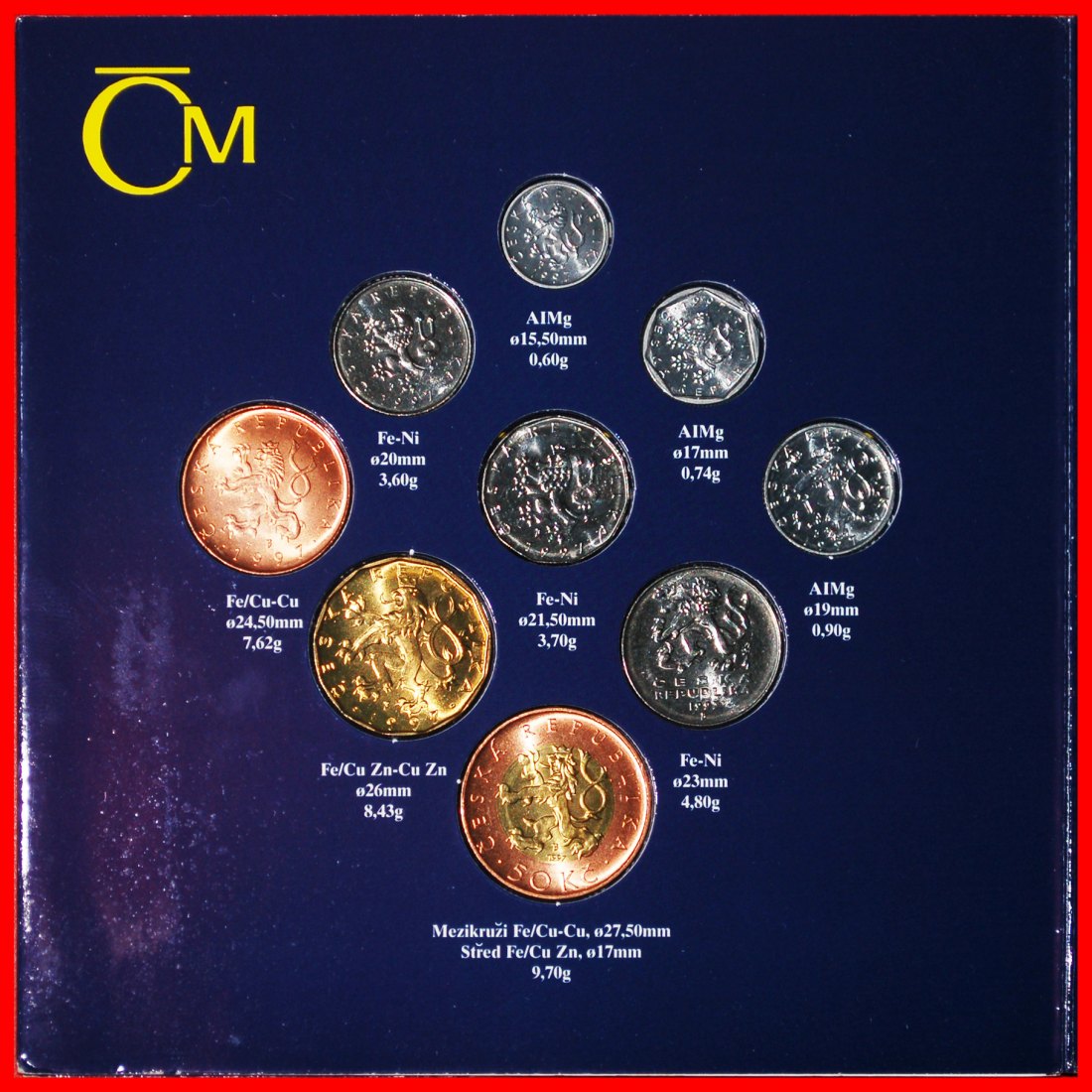  * EMISSION 1993-2023: CZECH REPUBLIC ★ MINT SET 1997 (9 COINS) RARE! ★LOW START ★ NO RESERVE!   