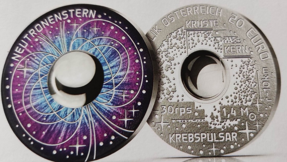  Österreich 20 Euro Silber 2023 Neutronenstern letzte Münze der Serie Faszination Universum   