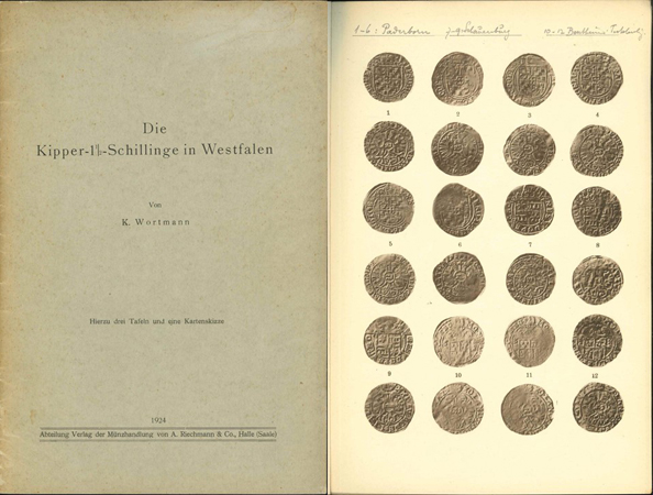  Wortmann, K.; Die Kipper 1 1/2 Schillinge in Westfalen. Sonderabdruck Blättern für Münzfreunde   