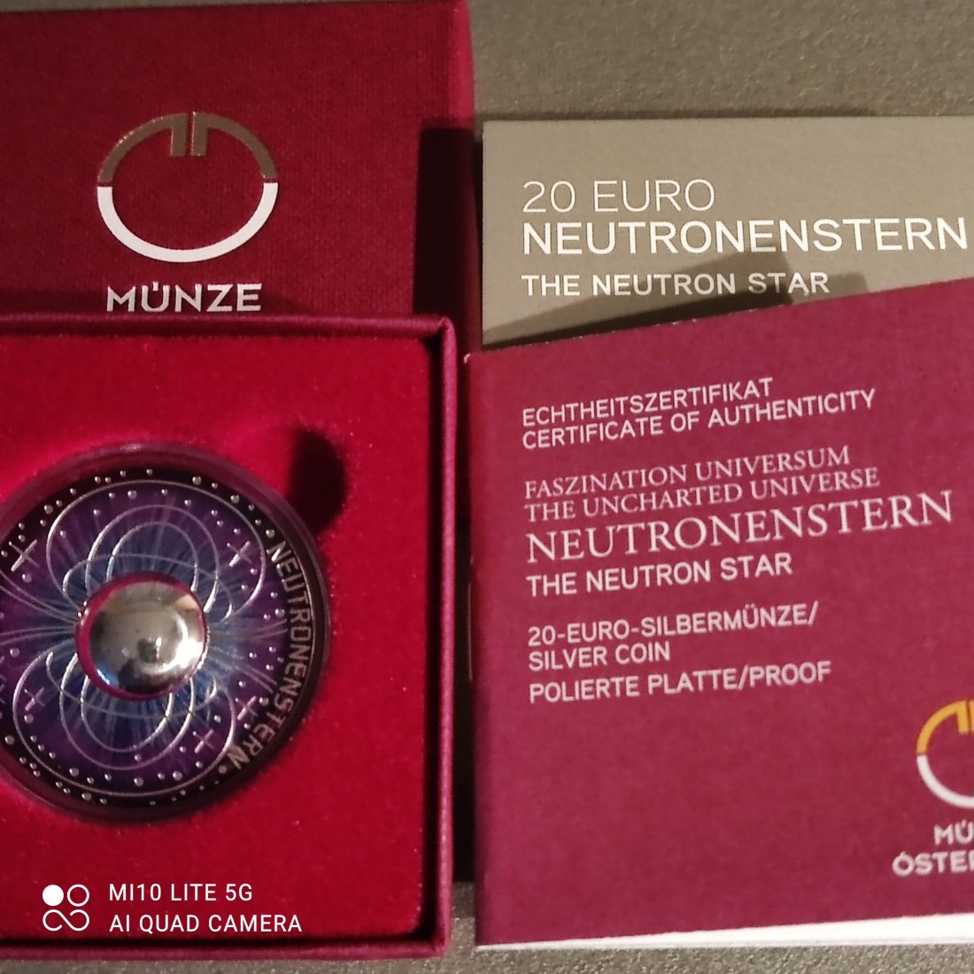  Österreich 20 Euro Silber 2023 Neutronenstern letzte Münze der Serie Faszination Universum   