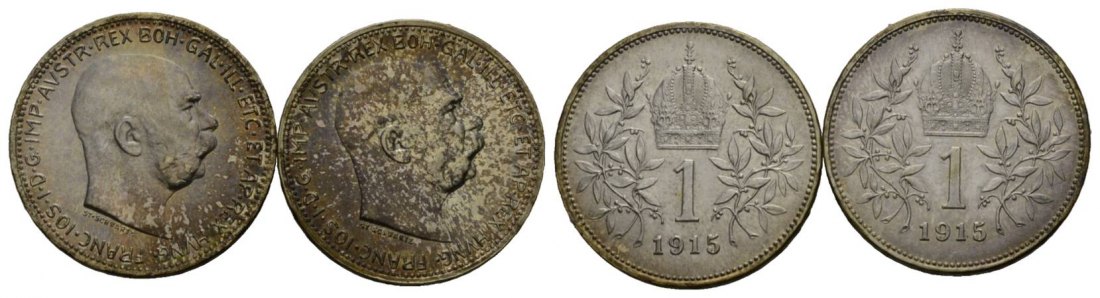  Österreich; 2 Kleinmünzen 1915   