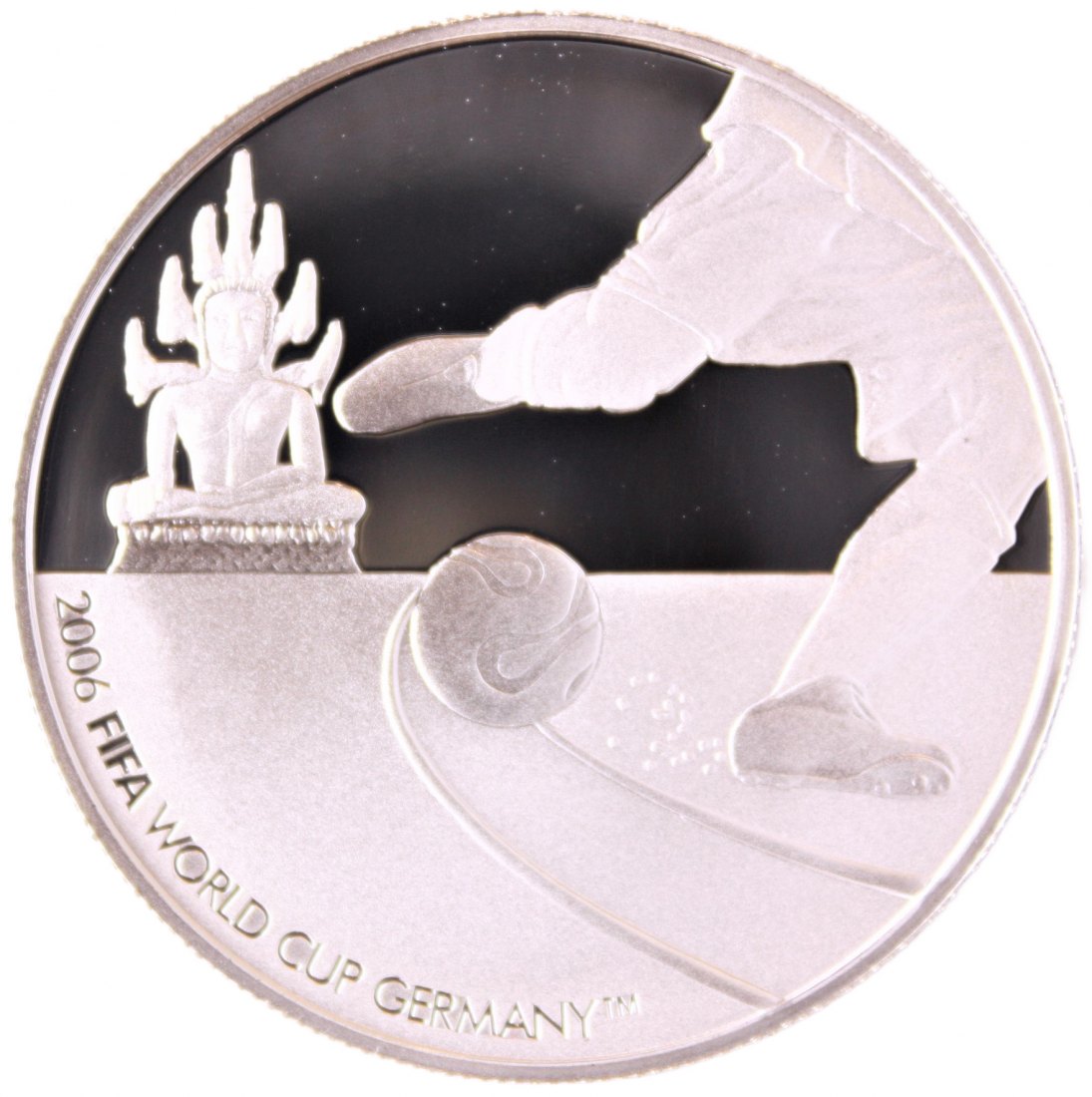  Laos: 1000 Kip 2006, Fussball WM Deutschland, 28,20 gr. 925er Silber, pp   