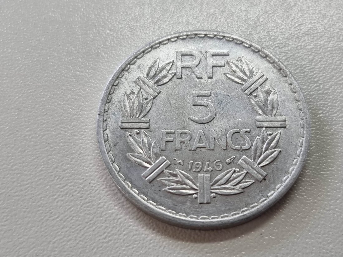  Frankreich 5 Franc 1946 Umlauf   